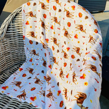 Load image into Gallery viewer, 2 medium baby muslin swaddle blankets little deer  - 60 cm
