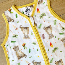 Load image into Gallery viewer, Super soft summer baby sleeping bag of bamboo textile with a leopard print size 90
