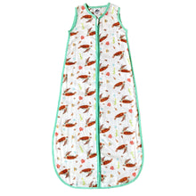 Load image into Gallery viewer, Super soft summer baby sleeping bag of bamboo textile with a sea turtle print size 110
