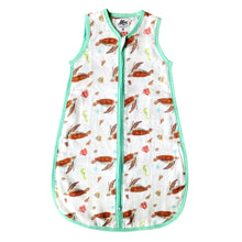 Load image into Gallery viewer, Super soft summer baby sleeping bag of bamboo textile with a sea turtle print size 70
