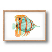 Load image into Gallery viewer, Poster tropical fish blue and orange
