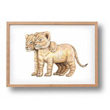 Afbeelding in Gallery-weergave laden, Poster leeuwtjes - Art print
