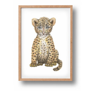 Poster baby luipaard - Art print