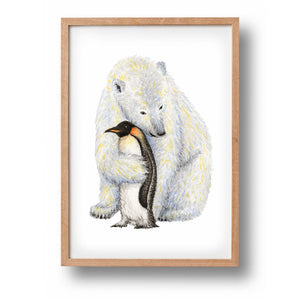 Poster polar bear and penguin
