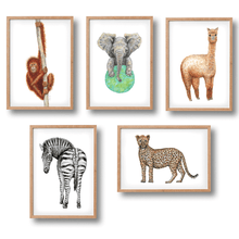 Lade das Bild in den Galerie-Viewer, 5 Poster Dschungeltiere
