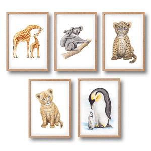 5 posters baby animals