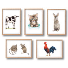 Afbeelding in Gallery-weergave laden, 5 posters boerderijdieren

