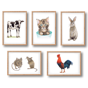 5 posters farm animals