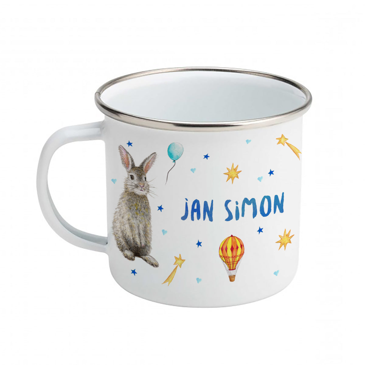 Enamel cup bear rabbit deer with name