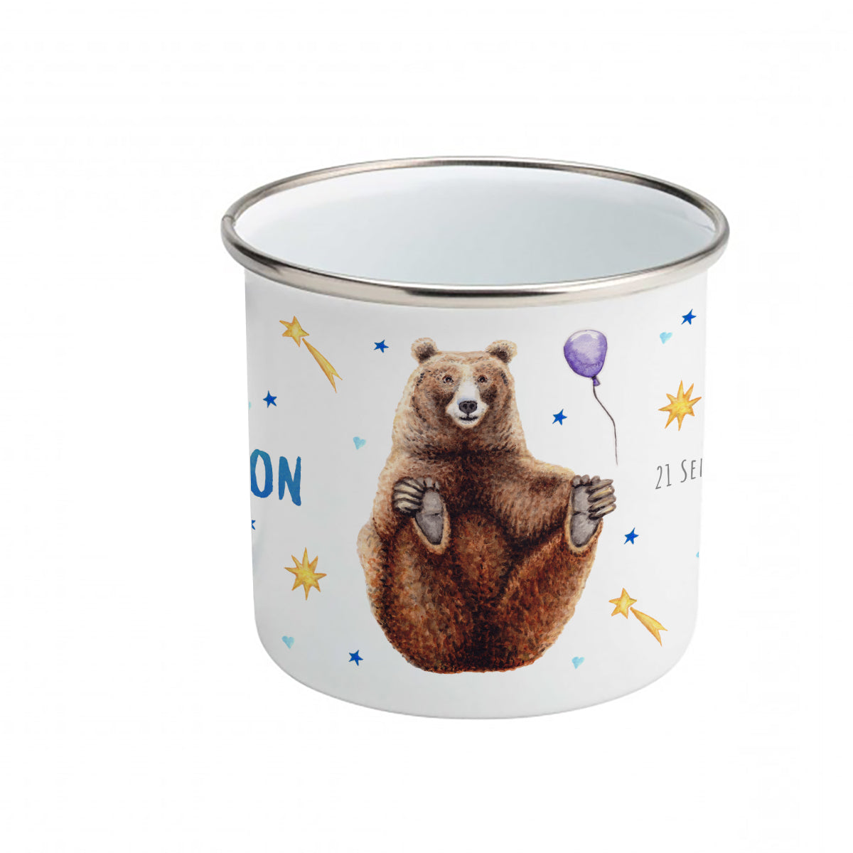 Enamel cup bear rabbit deer with name