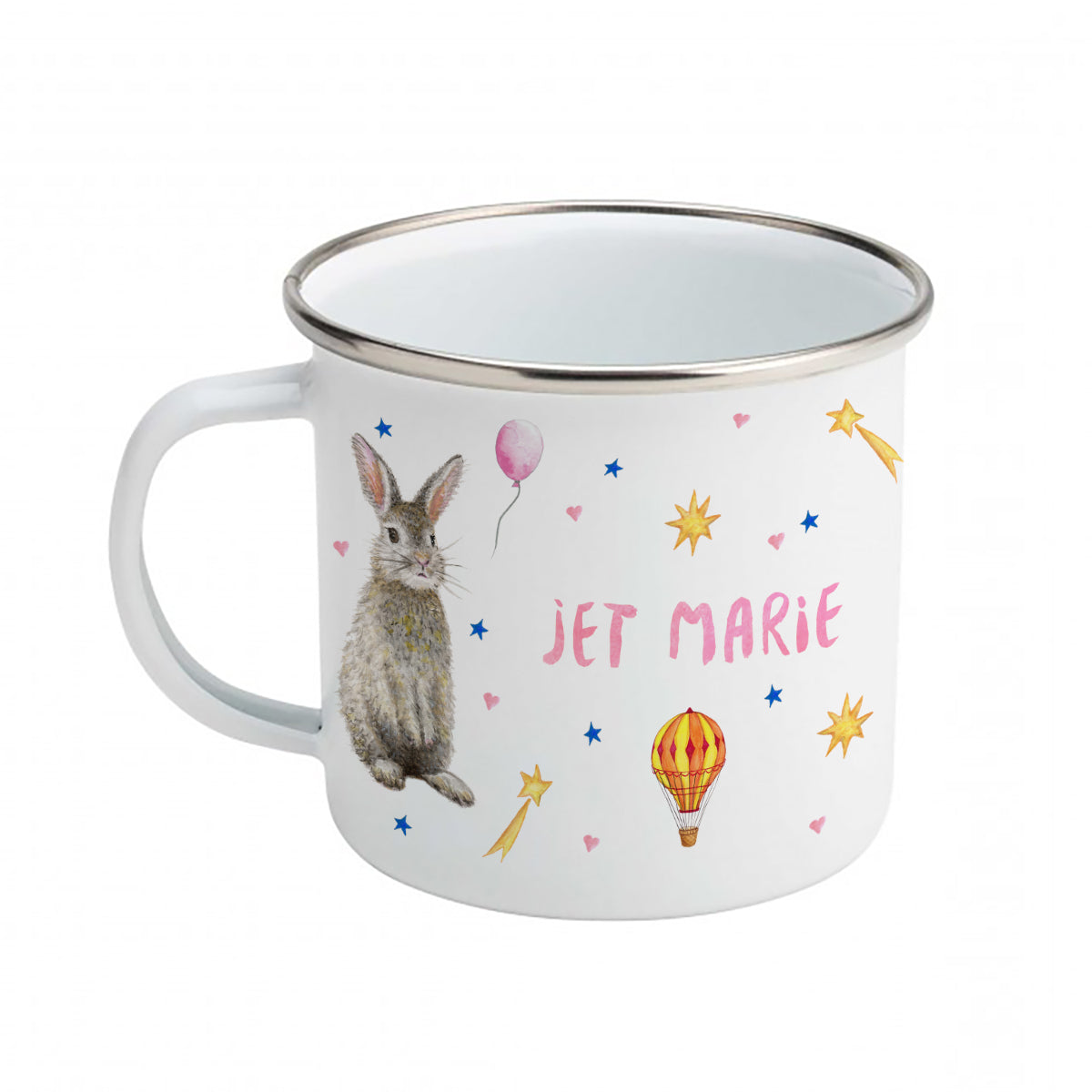 Enamel cup bear rabbit deer with name