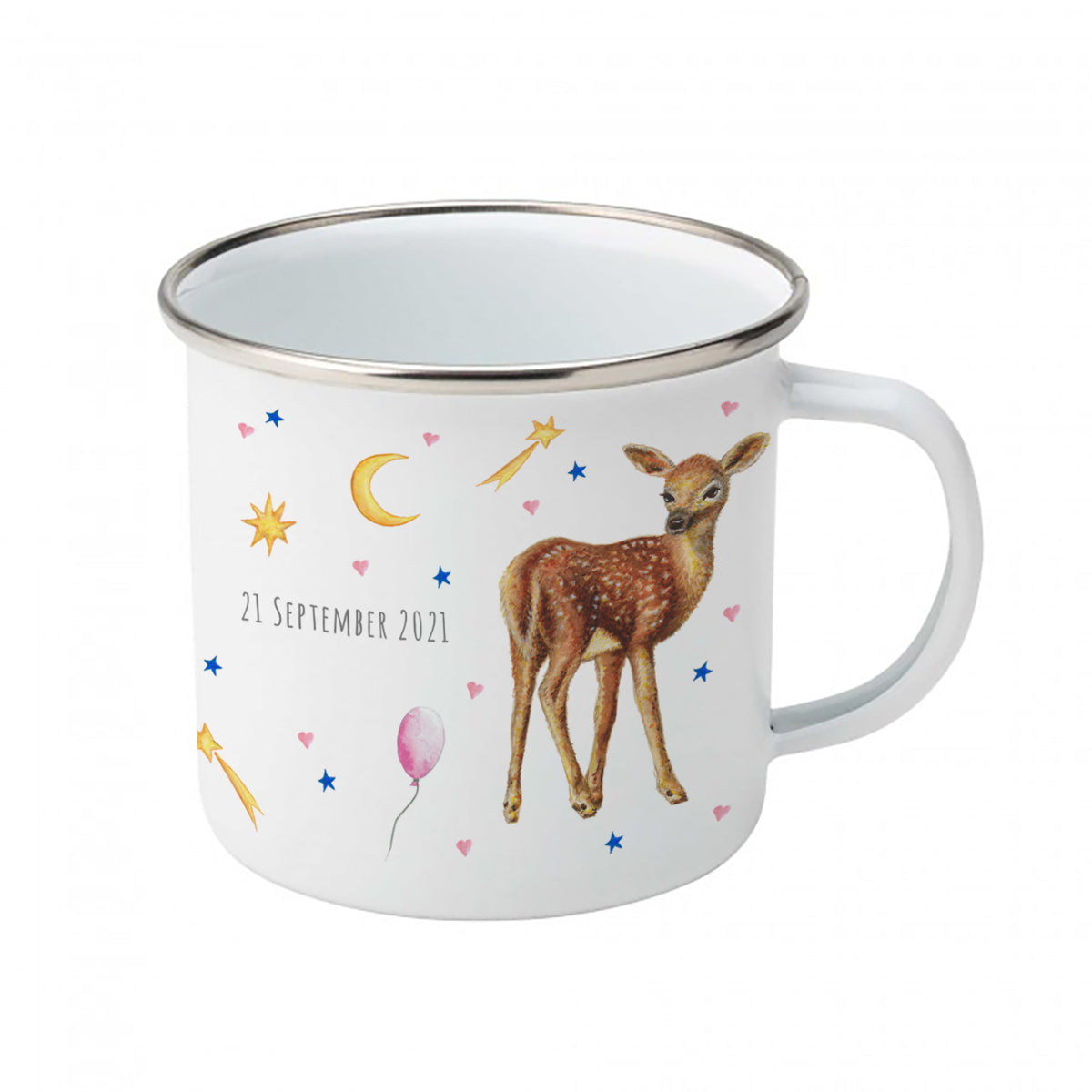 Enamel cup bear rabbit deer with name