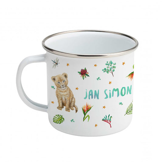 Enamel mug koala lion rabbit custom with name