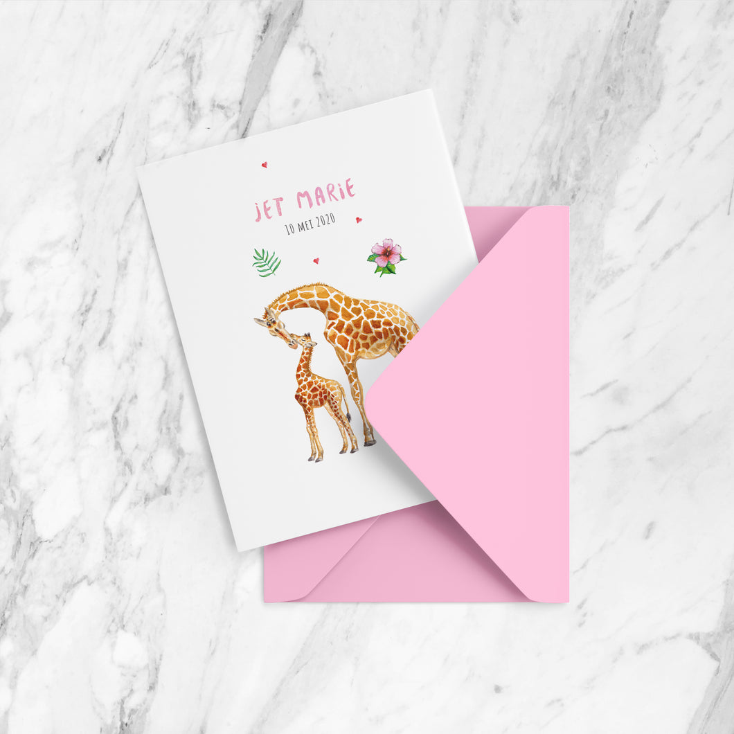 Geburtsanzeige Giraffe Mädchen - Muster