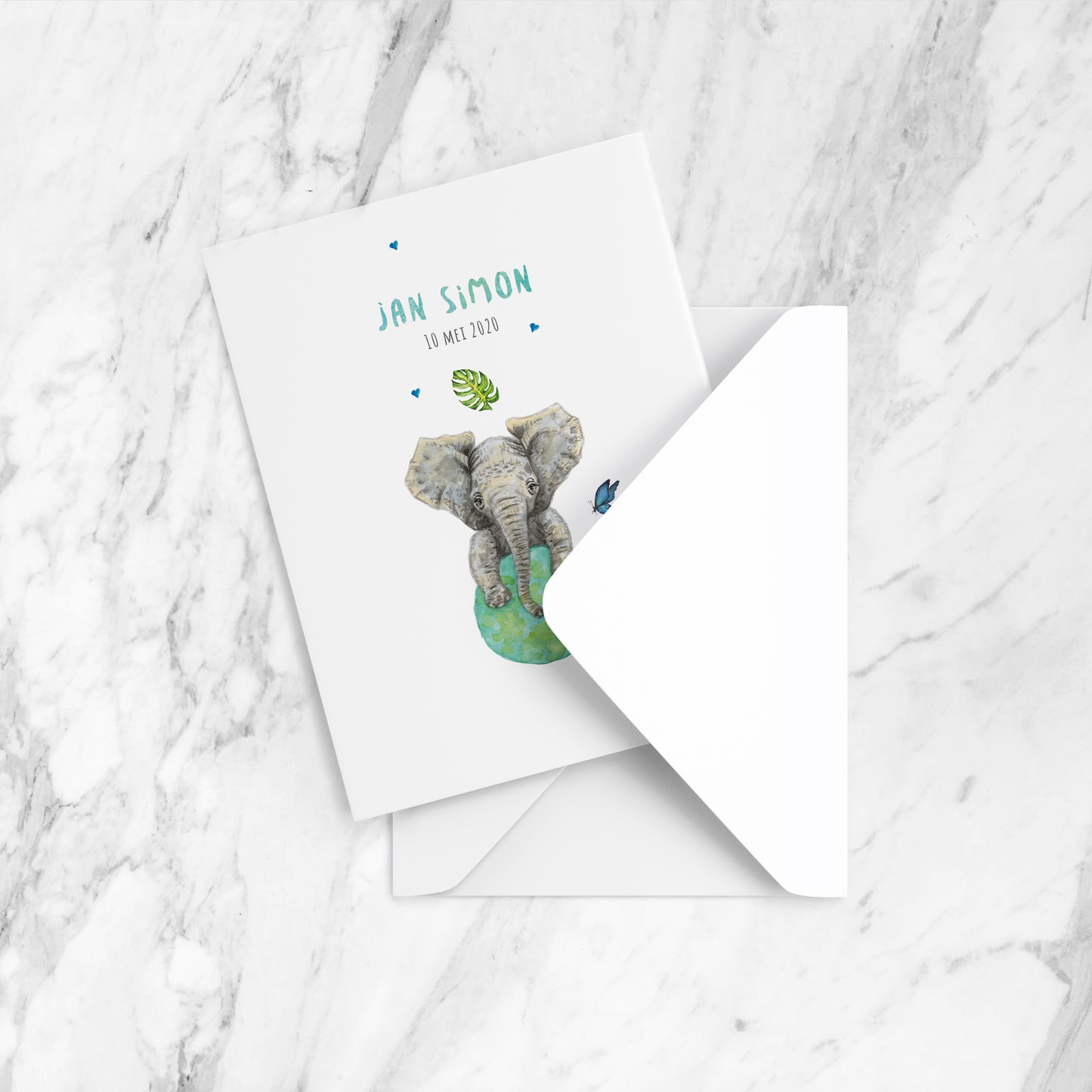 Geboortekaartje olifant jongen - sample