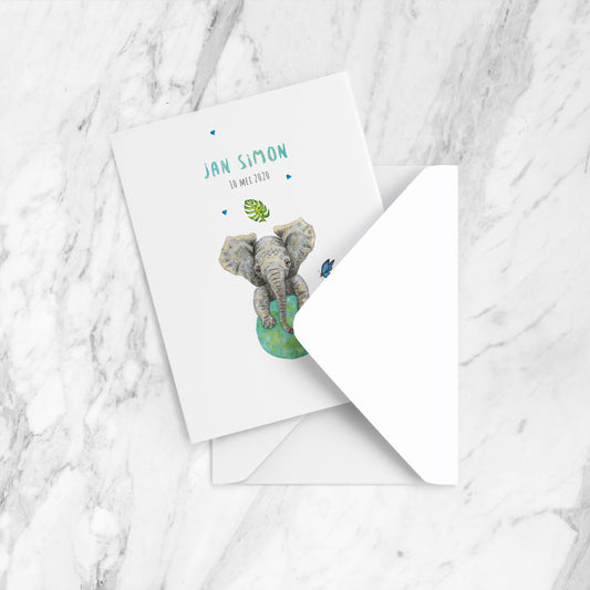 Geboortekaartje olifant jongen - sample