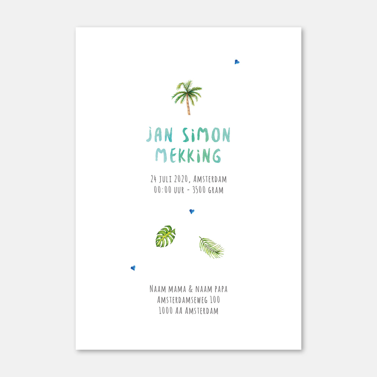 Birth announcement koala boy - sample