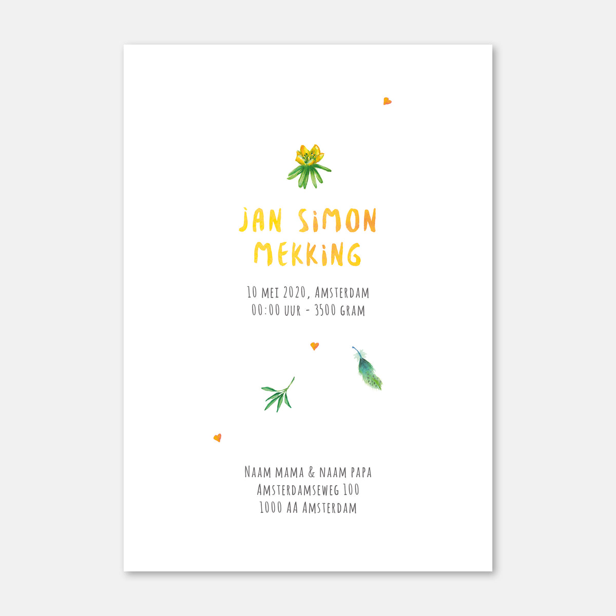 Birth announcement rabbit - sample