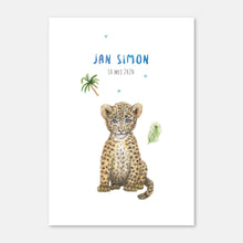 Load image into Gallery viewer, Birth announcement leopard boy - sample
