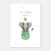 Load image into Gallery viewer, Birth announcement elephant girl - sample
