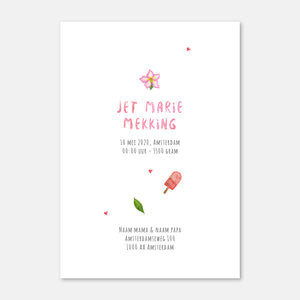 Geboortekaartje olifant meisje - sample