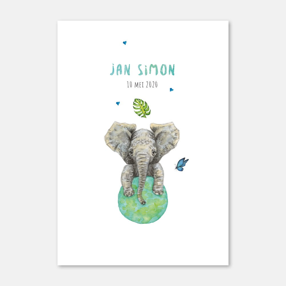 Geboortekaartje olifant jongen - sample