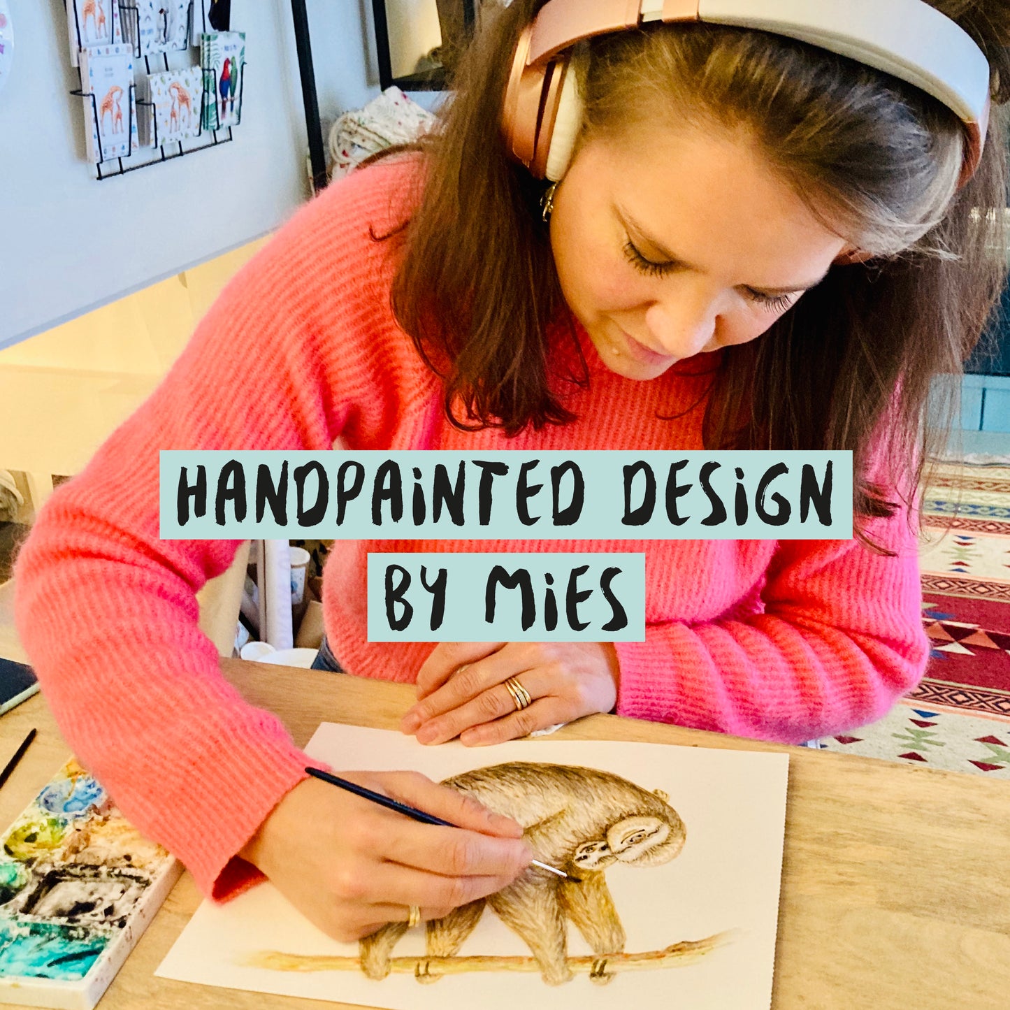 handpainted design by Mies to Go handgeschilderd aquarel dieren watercolour