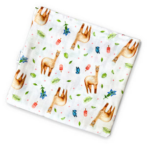 Baby muslin swaddle XL blanket alpaca - 120 cm
