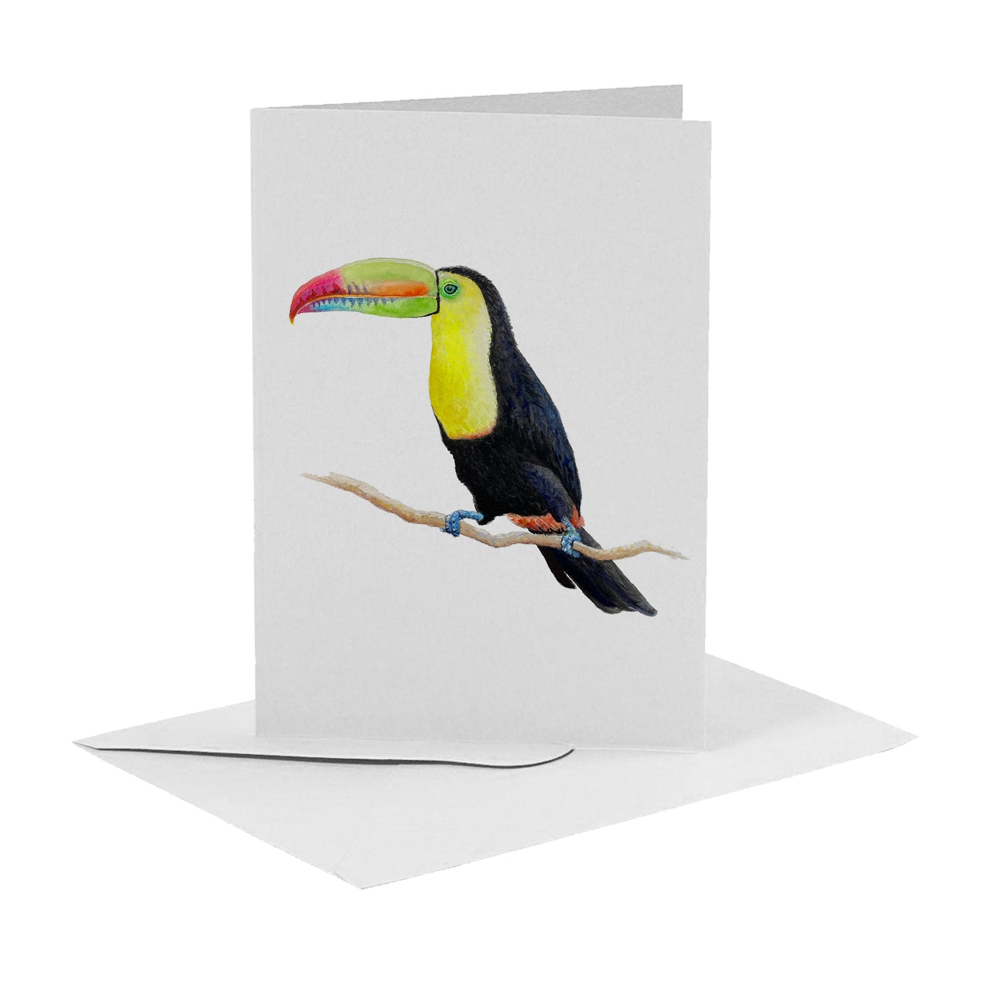 10 greeting cards birds with envelope