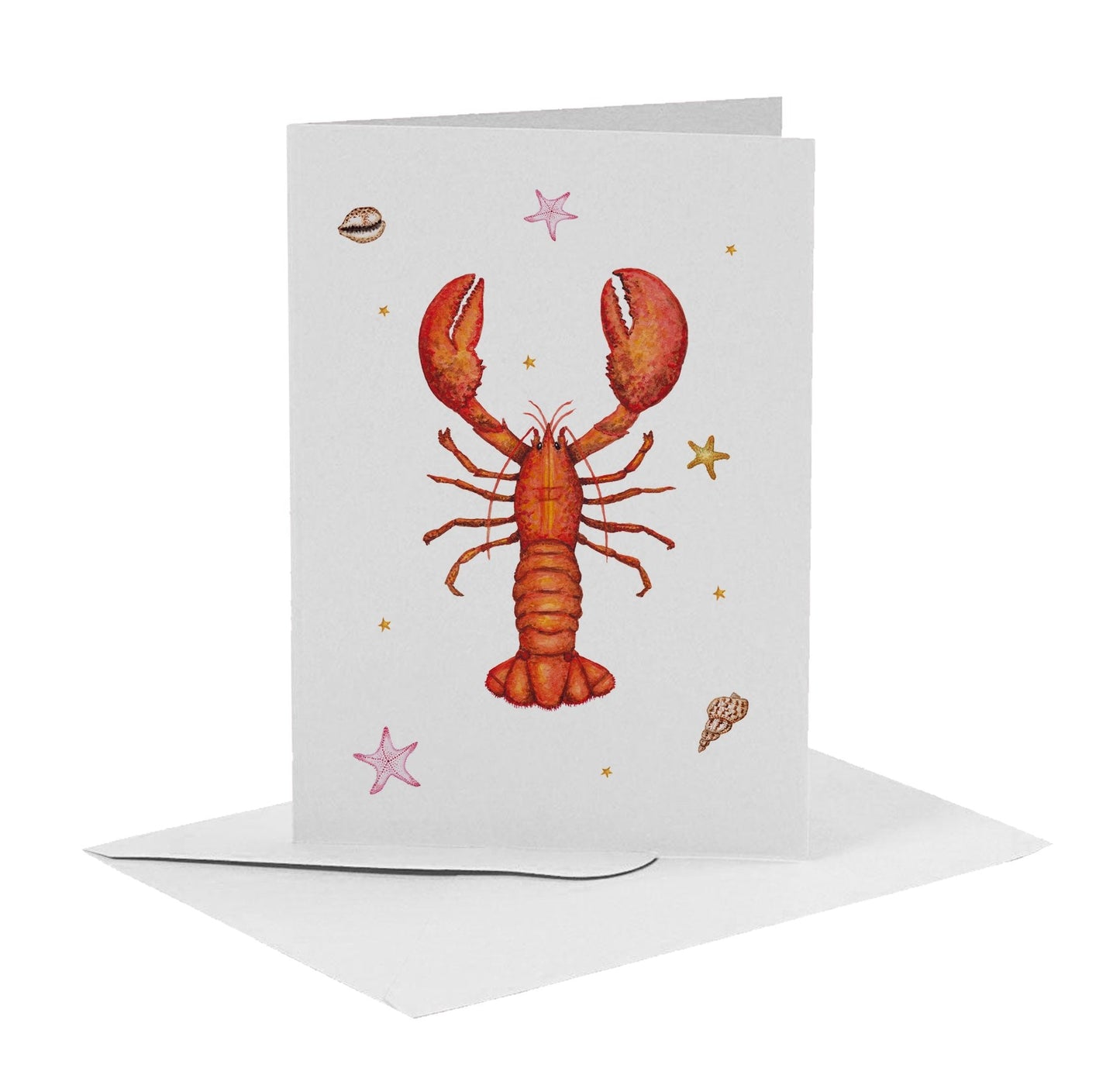 10 greeting cards sea creatures with envelope