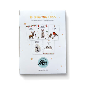 10 Christmas cards English with envelope
