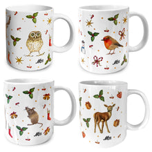 Load image into Gallery viewer, 4 ceramic Christmas mugs
