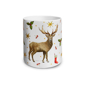 Christmas mug deer ceramic