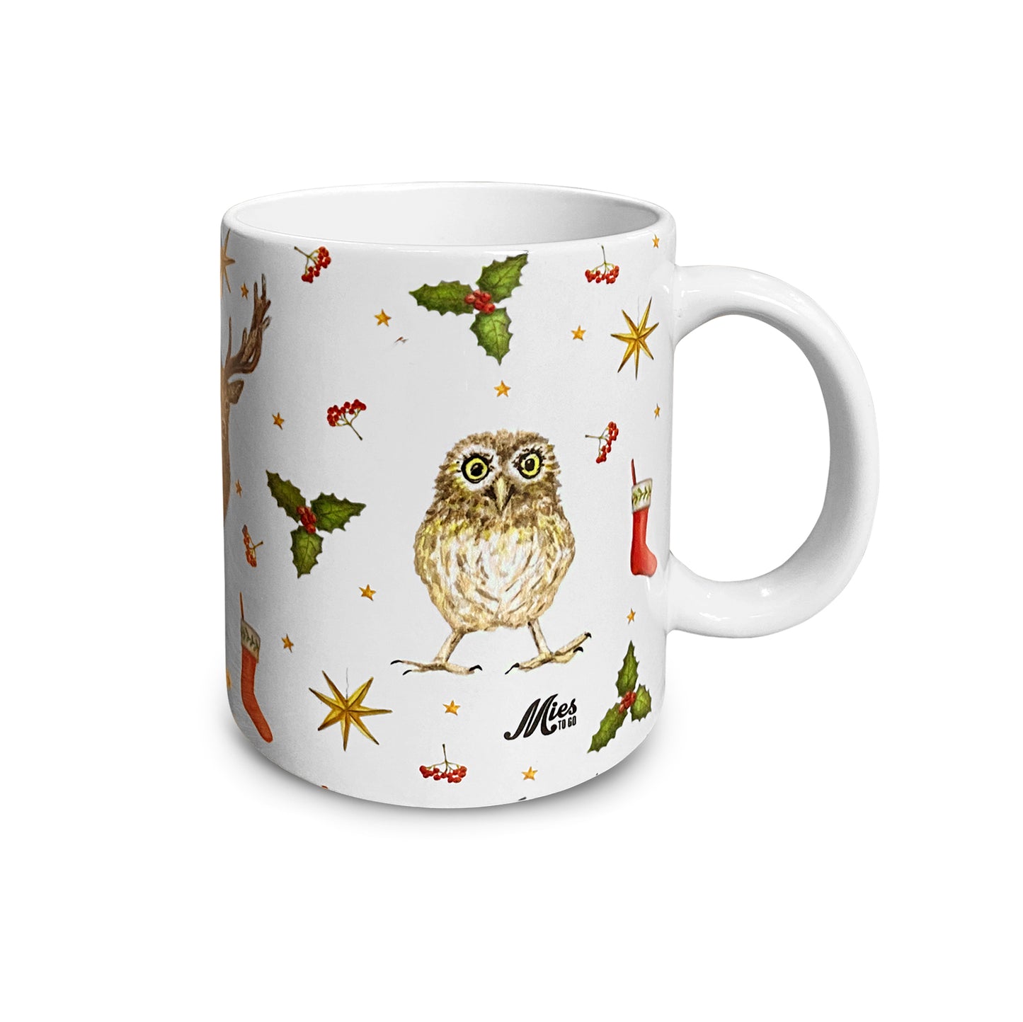 Kerstmok hert keramiek