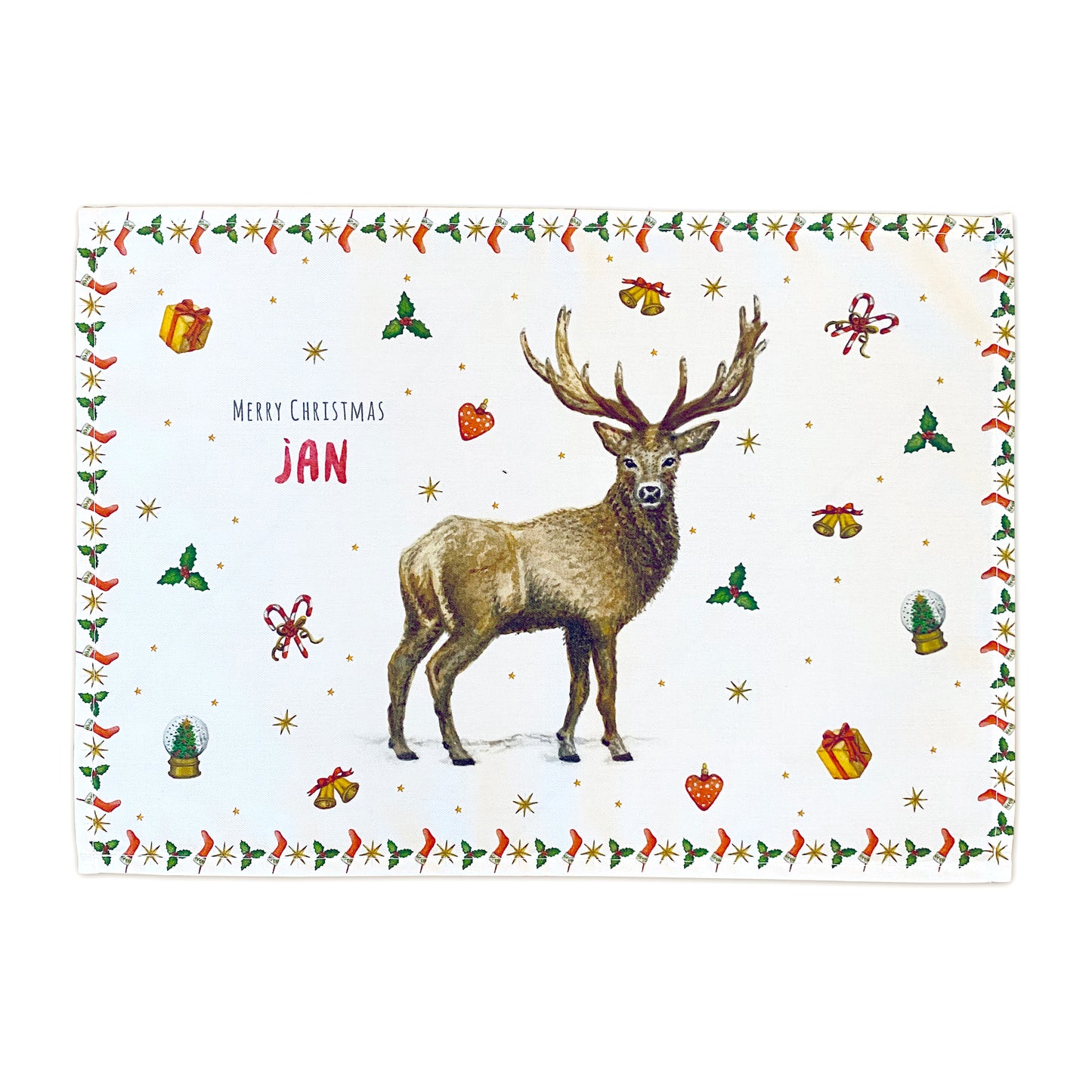 8 Christmas placemats with name