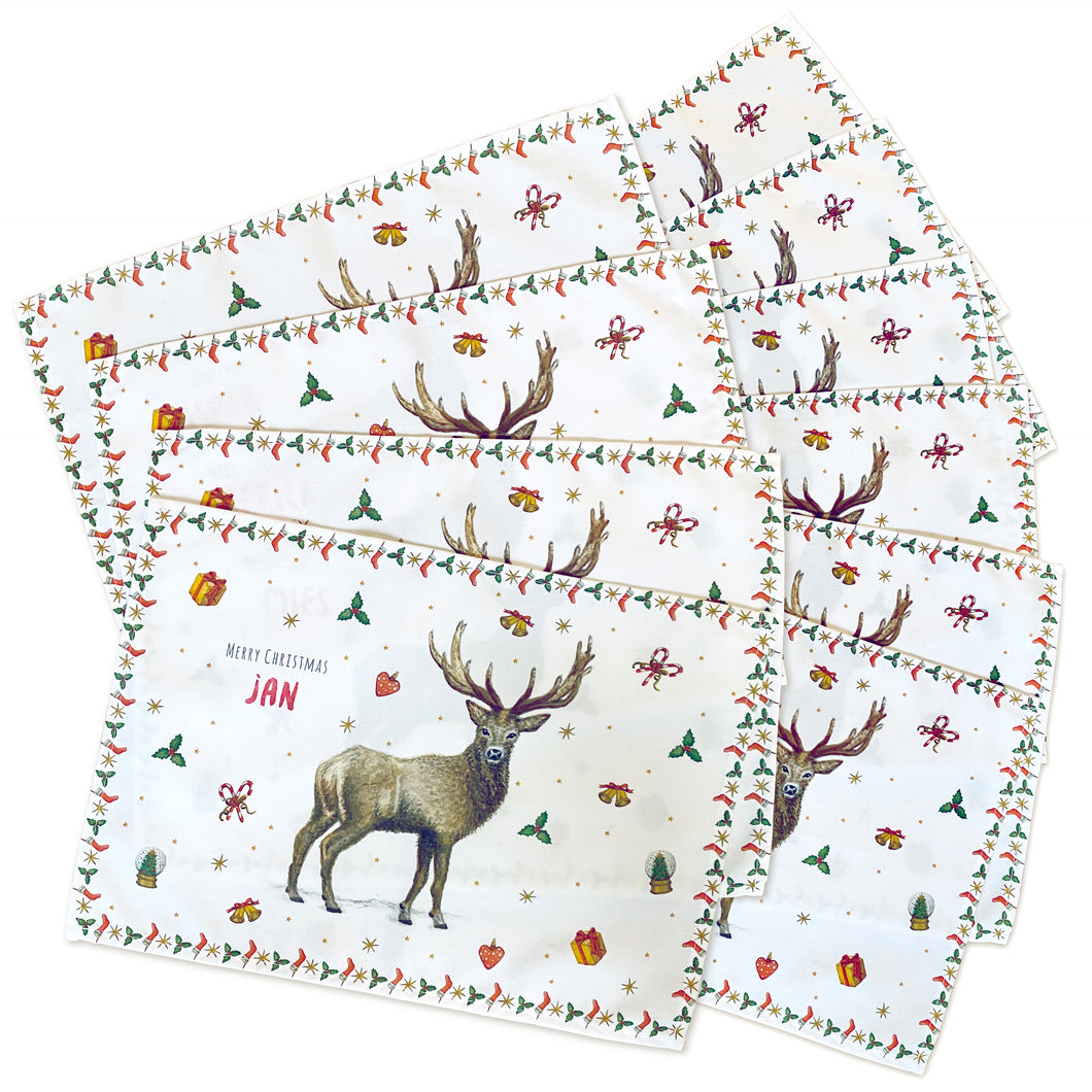 10 Kerst placemats met naam