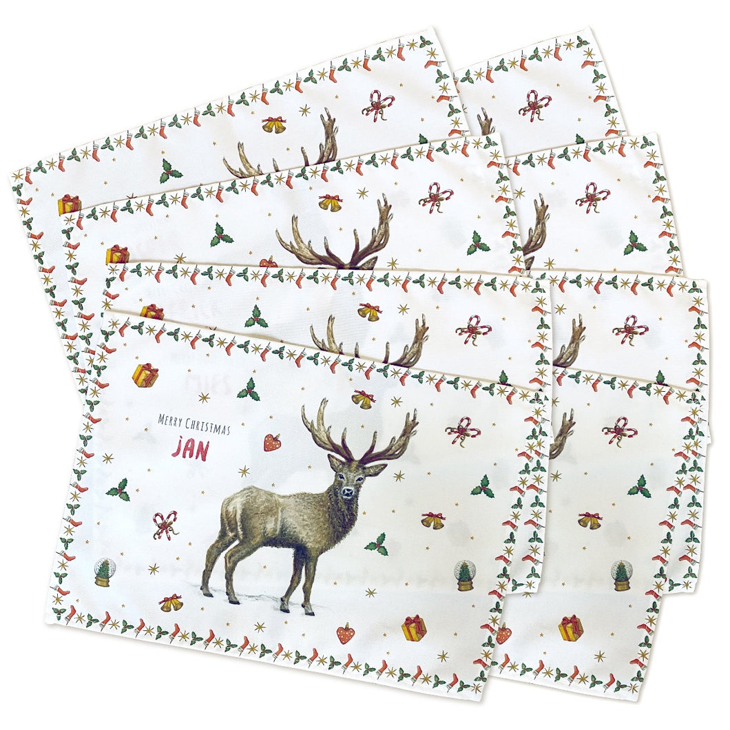 8 Kerst placemats met naam