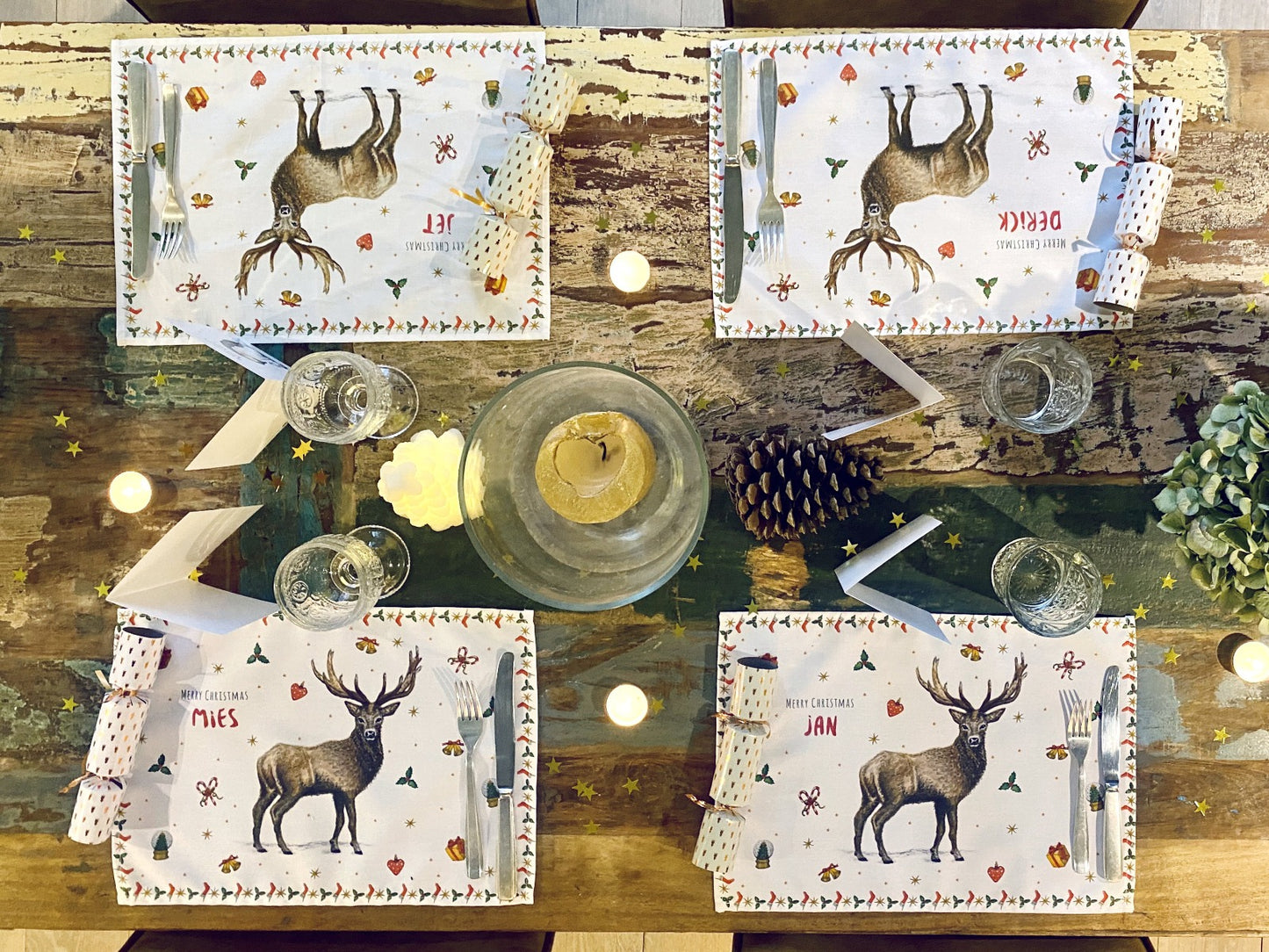 6 Christmas placemats with name