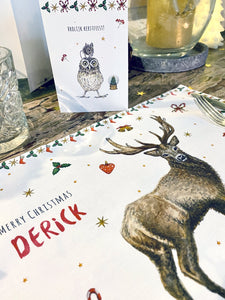 6 Christmas placemats with name