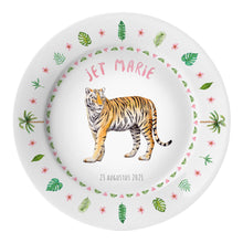 Load image into Gallery viewer, Children&#39;s plate tiger with name
