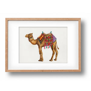 Originele aquarel schilderij kameel