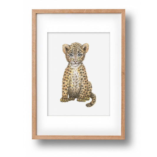 Original watercolour baby leopard
