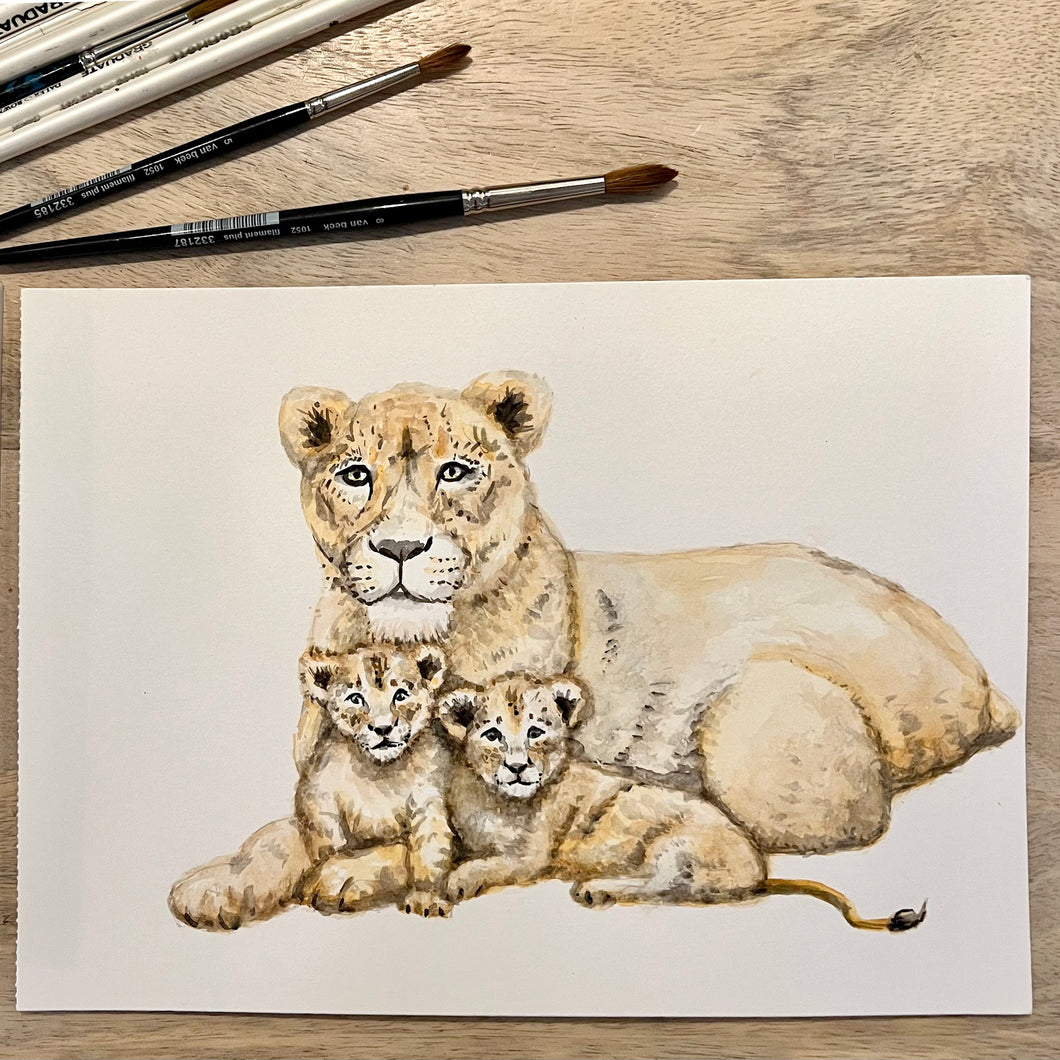 Original-Aquarell-Affe