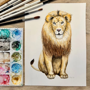 Original-Aquarell-Affe