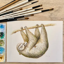 Lade das Bild in den Galerie-Viewer, Original-Aquarell-Affe
