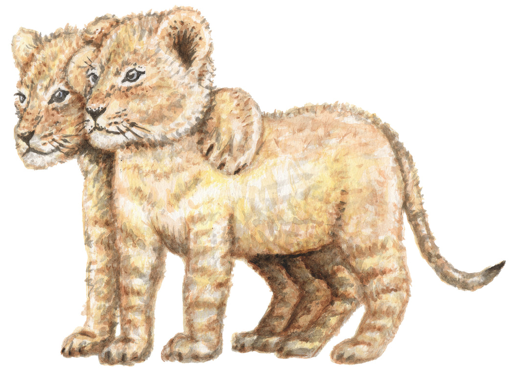 Muursticker leeuwtjes 70x50 cm