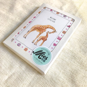 10 Grußkarten Baby Giraffe mit Umschlag