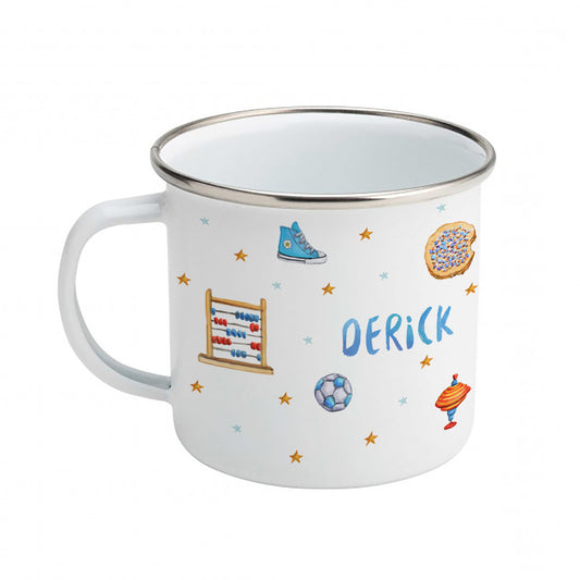 Enamel mug baby giraffe custom with name