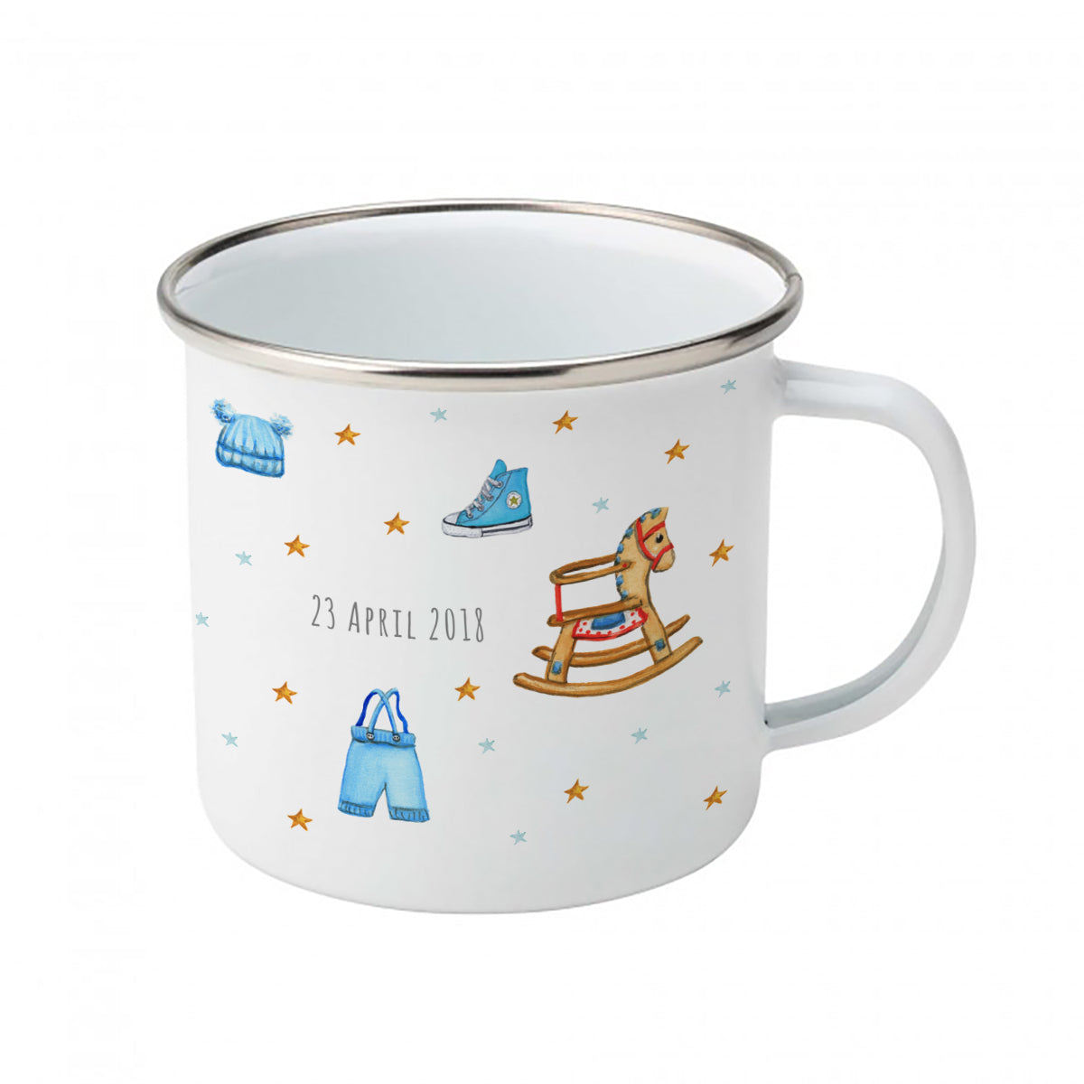 Enamel mug baby giraffe custom with name
