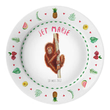 Load image into Gallery viewer, Kids personalized dinner name plate monkey
